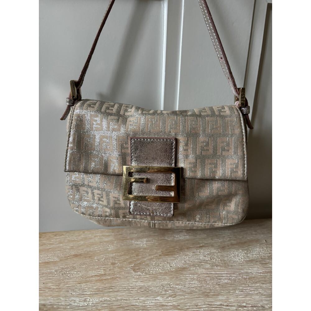 Fendi Metallic Zucchino Mini Mama Baguette Bag - Picture 2 of 13